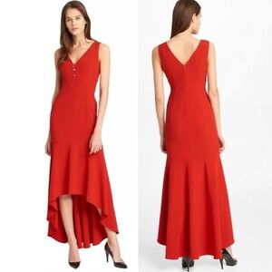 Karl Lagerfeld Sleeveless Hi Low Waterfall Hem Long Semi Formal Maxi Dress Sz 6